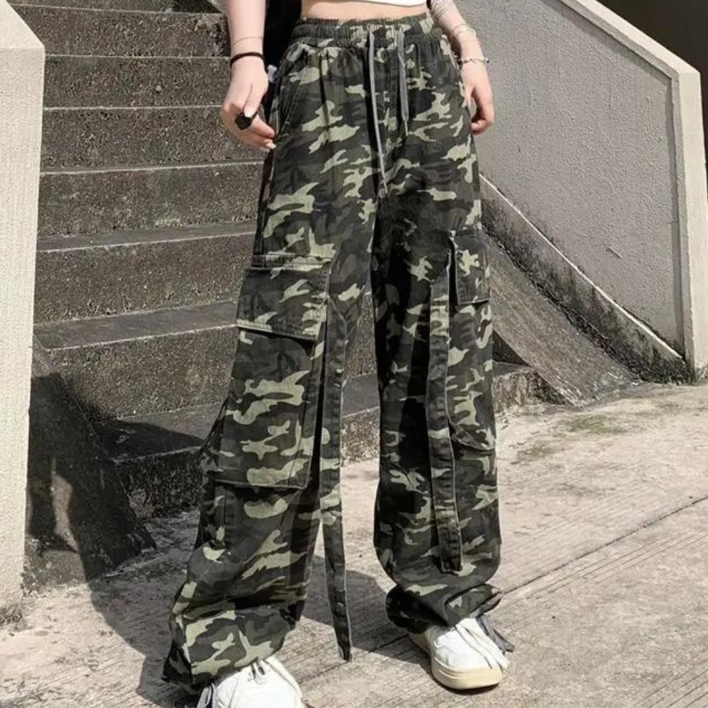Elera - Moderne Camouflage Damesbroek met hoge taille voor de Zomer