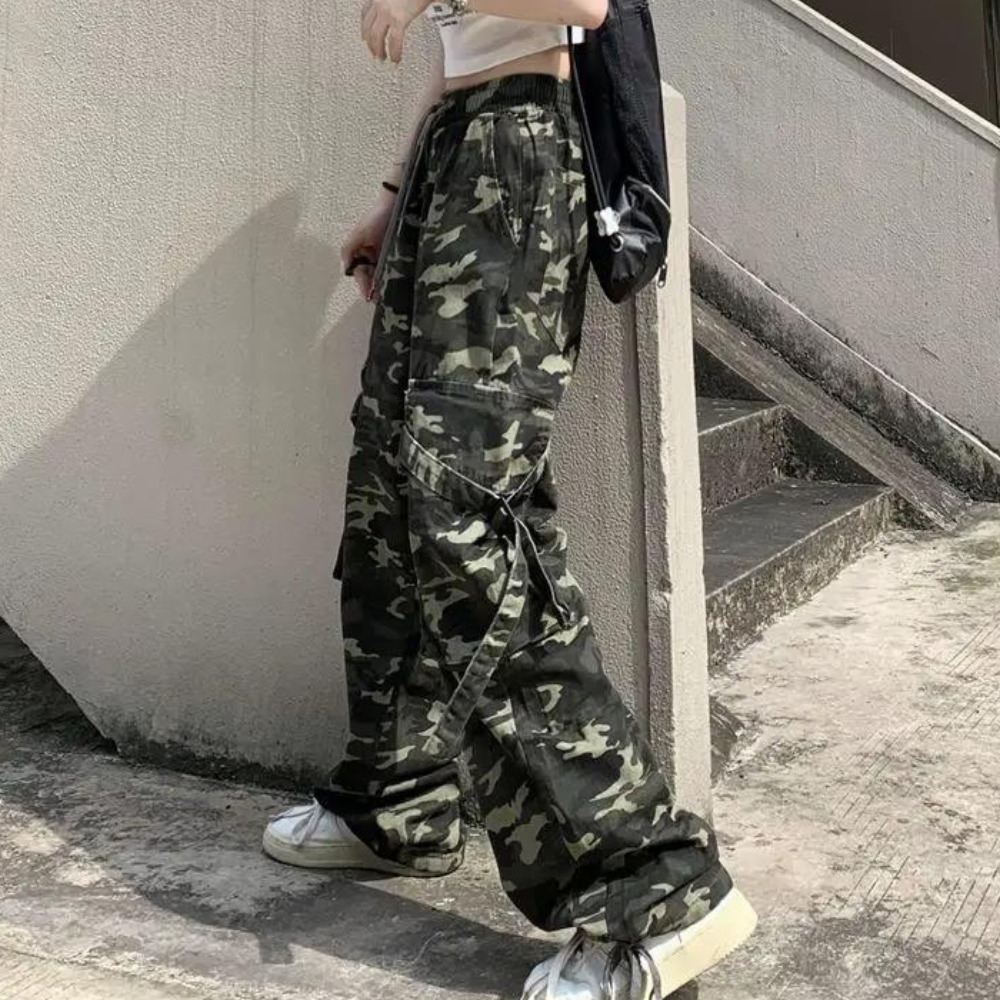 Elera - Moderne Camouflage Damesbroek met hoge taille voor de Zomer