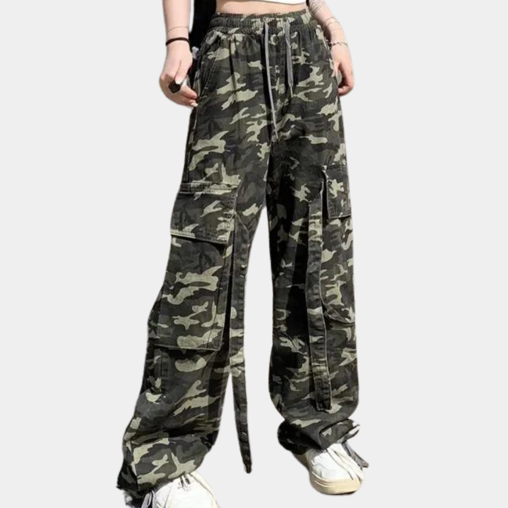 Elera - Moderne Camouflage Damesbroek met hoge taille voor de Zomer