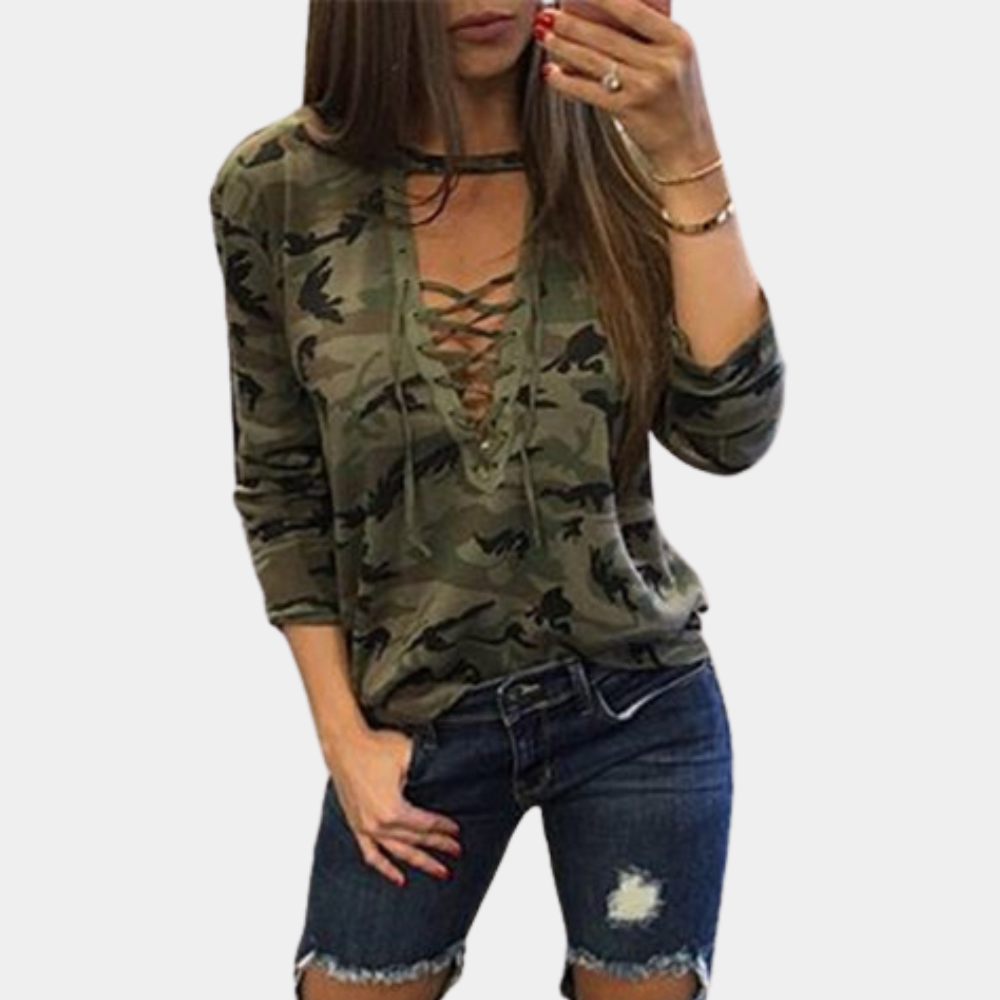 Sidonia - Stijlvol en Comfortabel Camouflage Zomersweatshirt