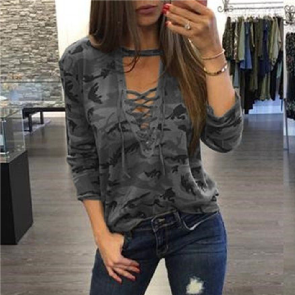 Sidonia - Stijlvol en Comfortabel Camouflage Zomersweatshirt