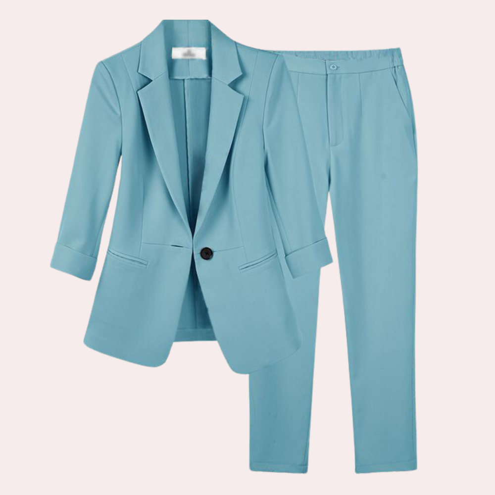Teresa - Verfijnde dames blazer en broek set voor de zomer