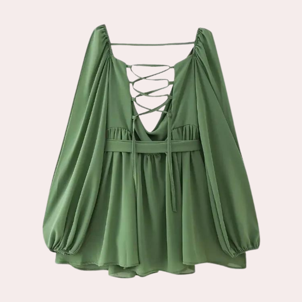 Gloria - Betoverende en luchtige zomerjurk voor dames met lantermouwen, perfect voor zonnige dagen