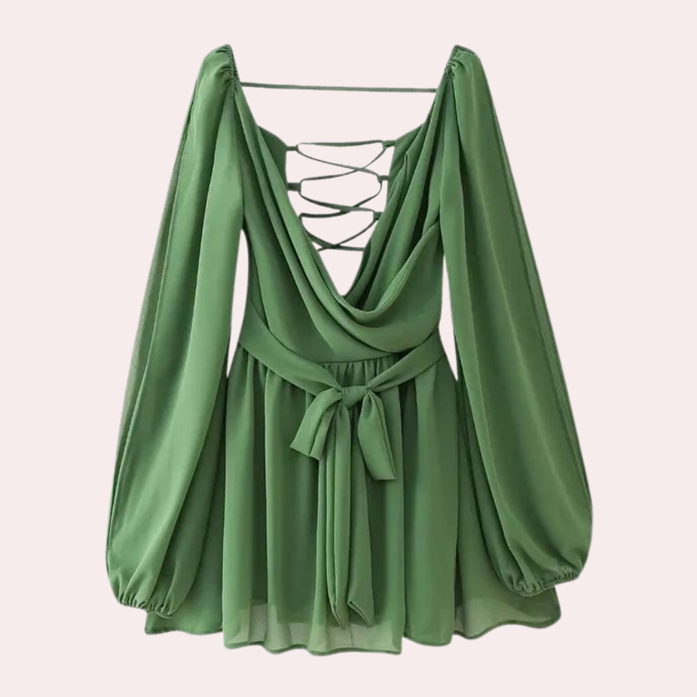 Gloria - Betoverende en luchtige zomerjurk voor dames met lantermouwen, perfect voor zonnige dagen