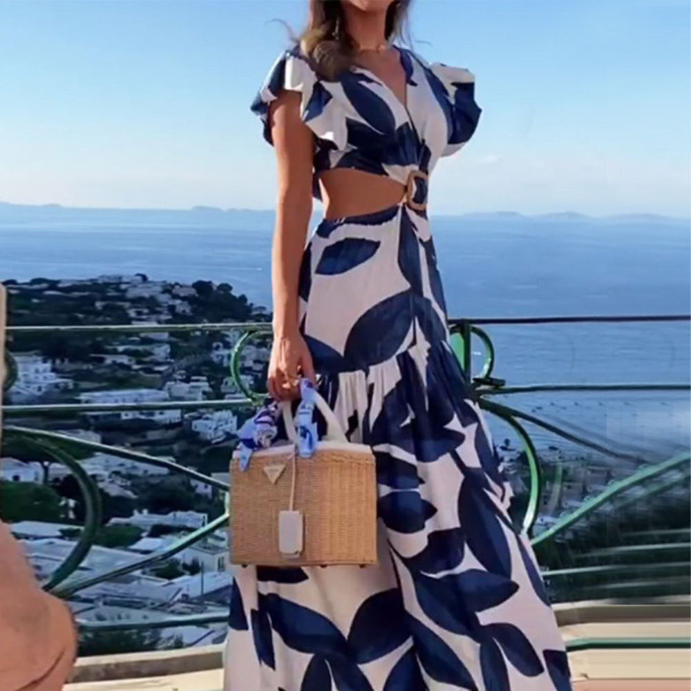 Yana - Stijlvolle Zomerjurk met Elegante V-halslijn
