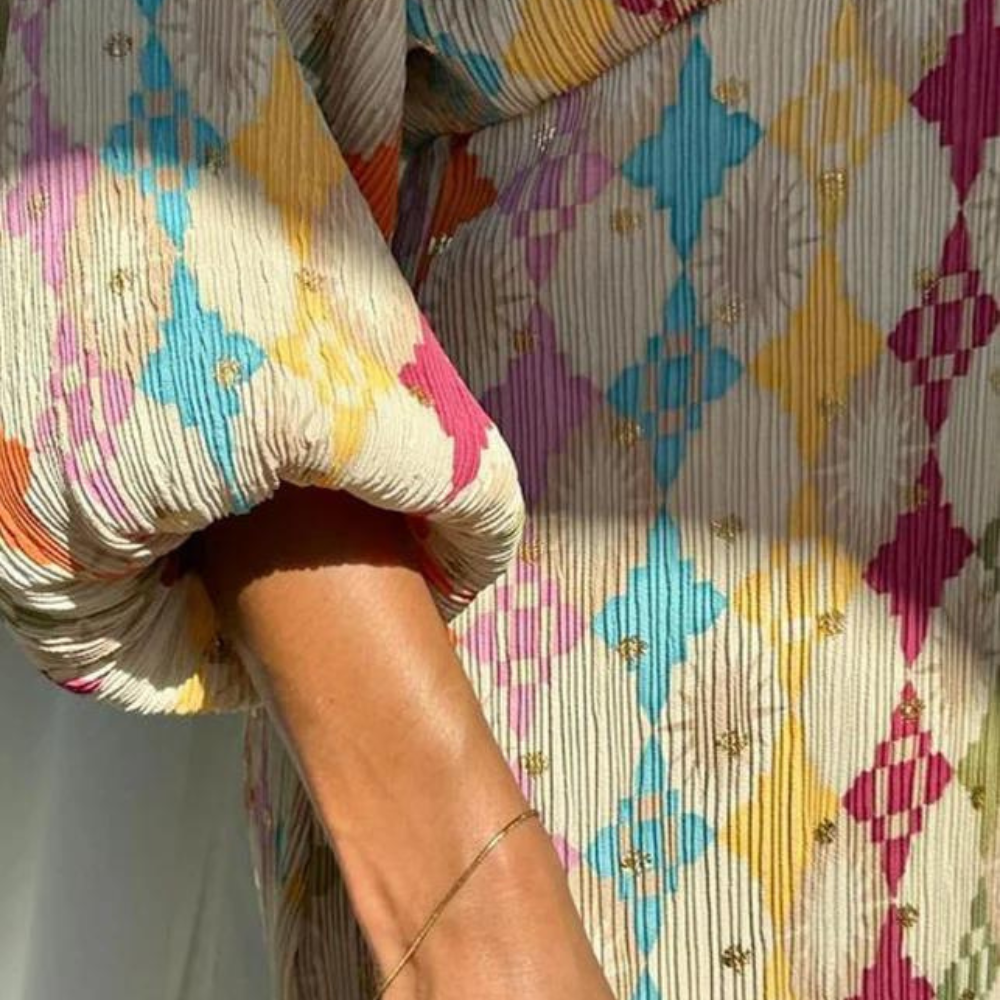Hilde - Elegante kleurrijke lange zomerjurk voor vrouwen