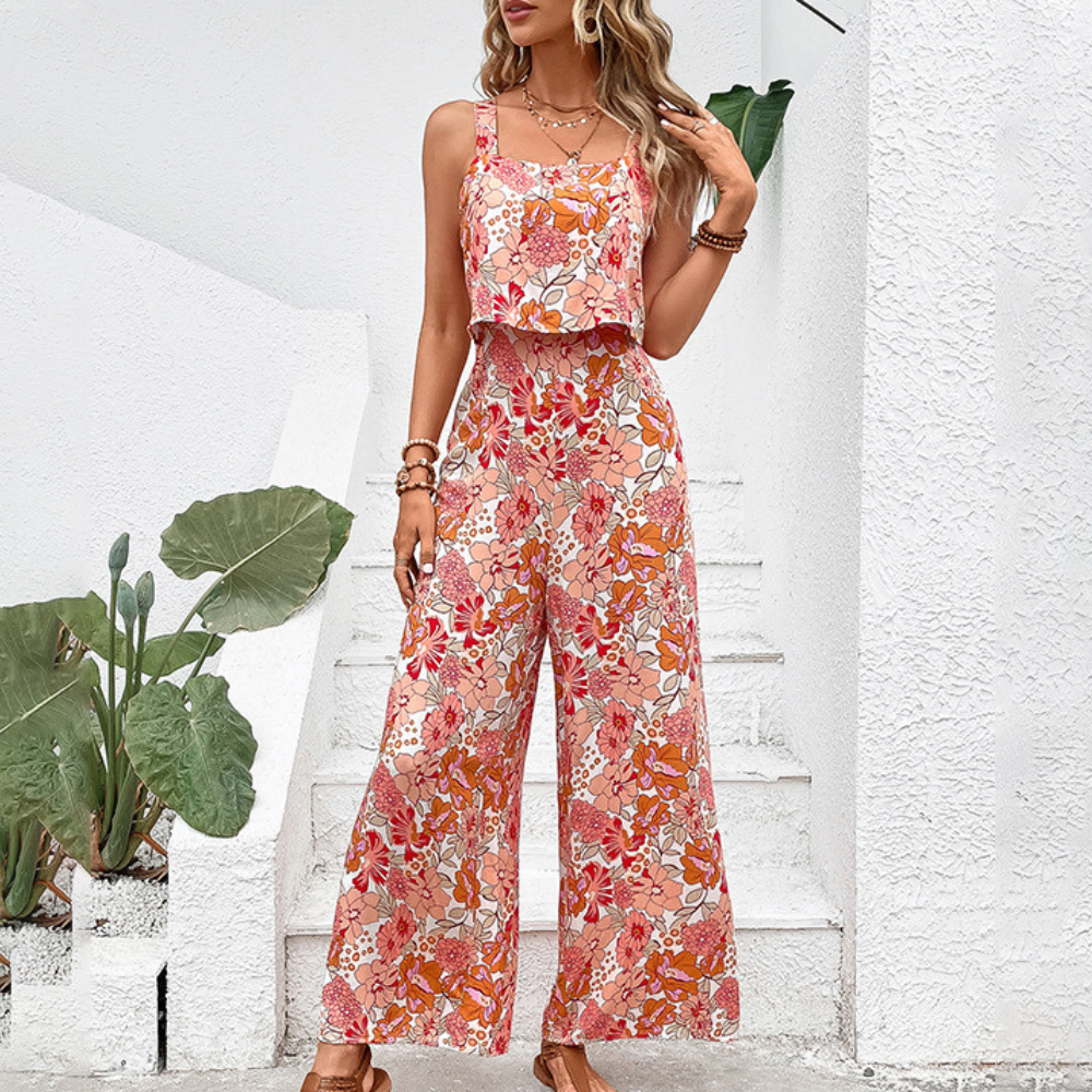 Desiree - Dames Stijlvolle Zomerse Bloemen Jumpsuit
