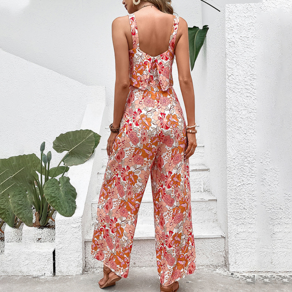 Desiree - Dames Stijlvolle Zomerse Bloemen Jumpsuit