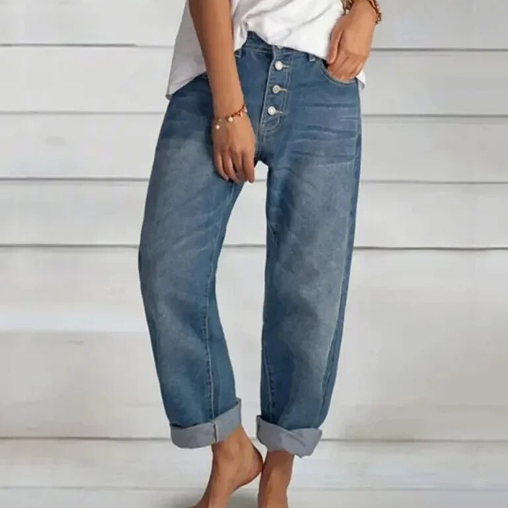 MIHAI - Stijlvolle Hoge Taille Zomerjeans voor Dames