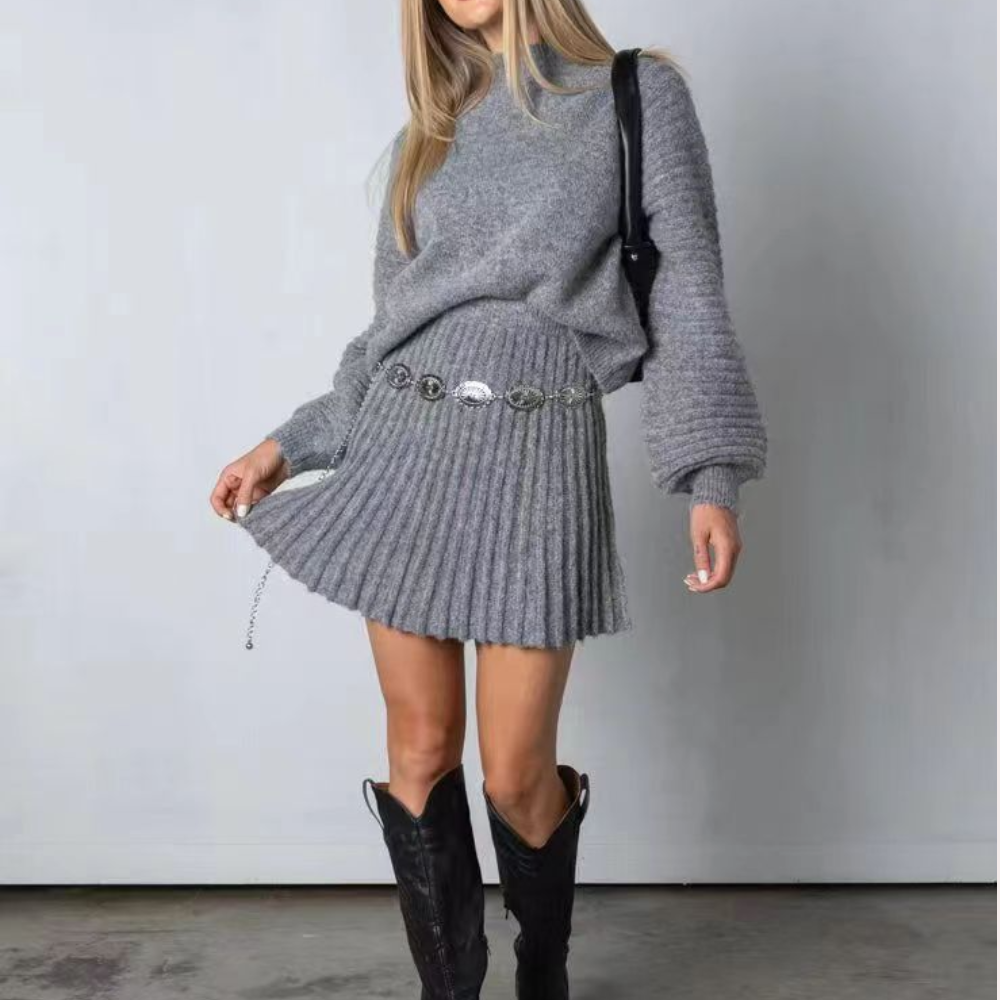 Norra - Elegante Suède 2-Piece Set voor Vrouwen - Zomerse Stijl