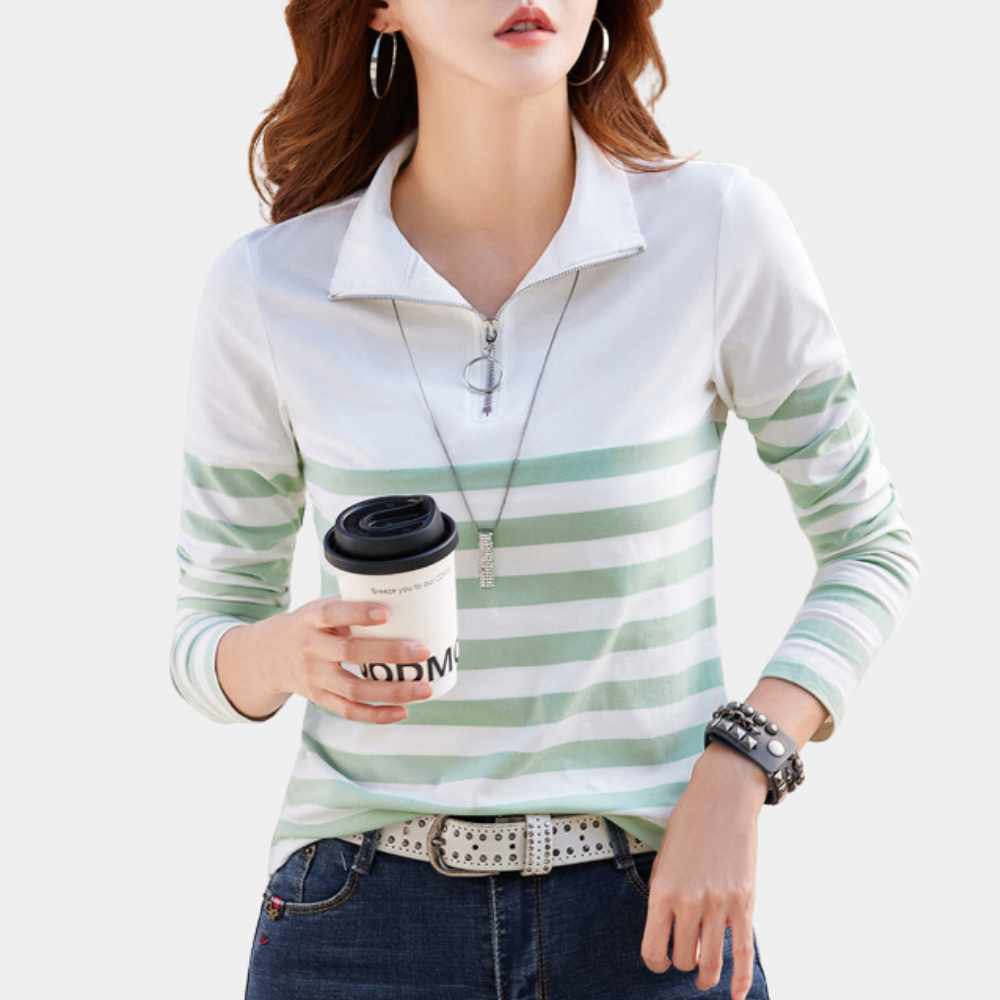 Fabiana - Casual Gestreept Dames T-shirt voor Zomer en Lente