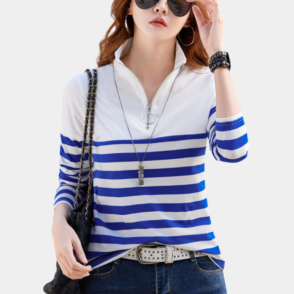 Fabiana - Casual Gestreept Dames T-shirt voor Zomer en Lente