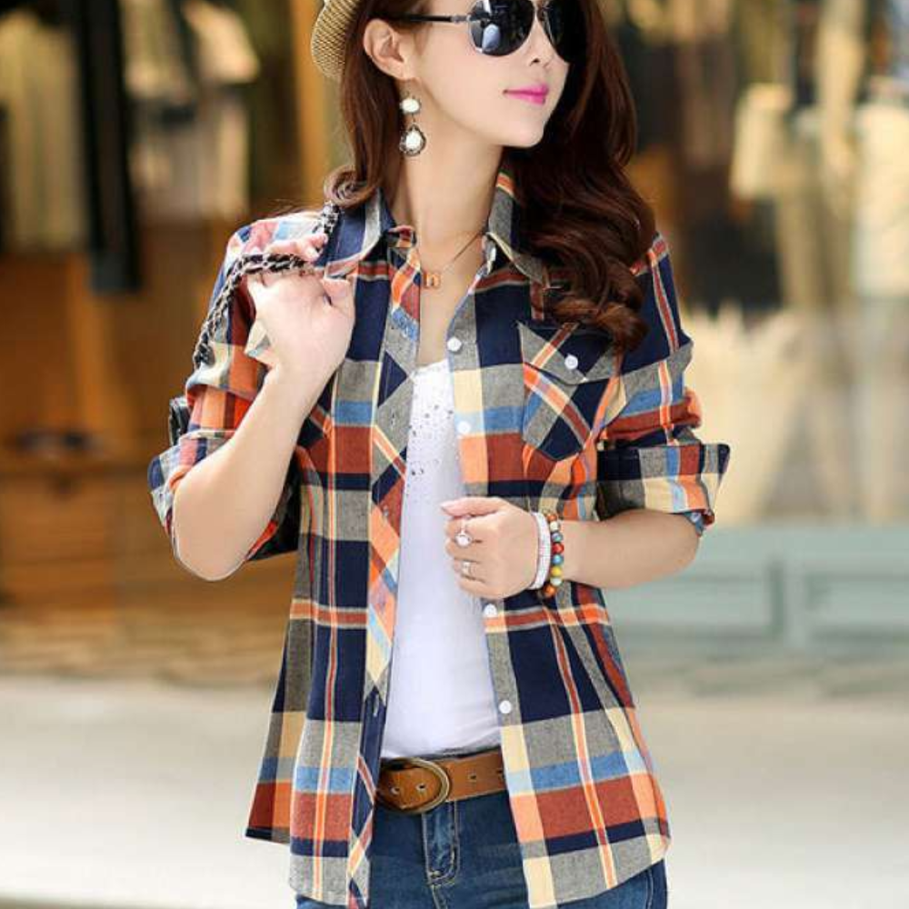 Ginevra - Trendy Zomerse Geruite Blouse voor Dames