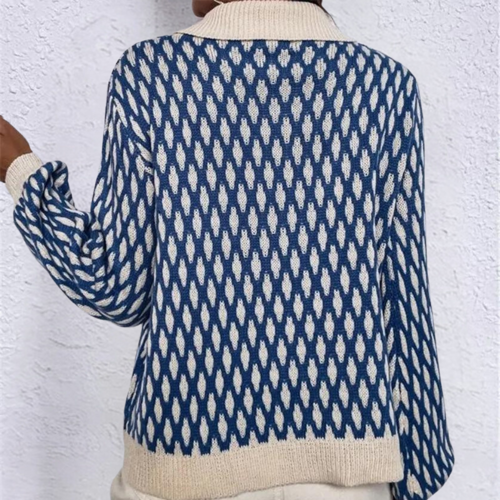 Bronwen - Trendy dames trui met kraag detail voor de lente en zomer