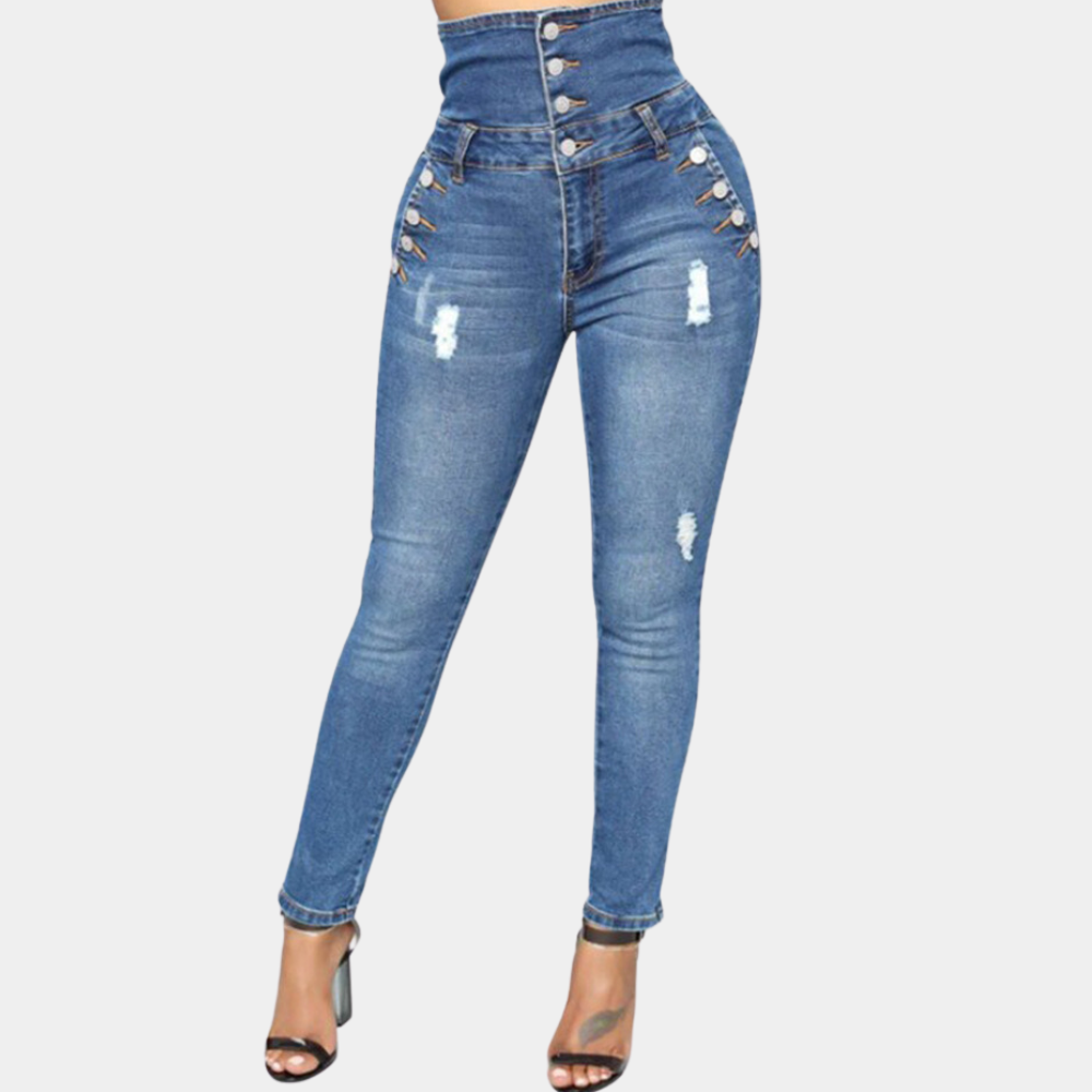 Nola - Elegante Hoog Taille Skinny Zomerbroek voor Dames
