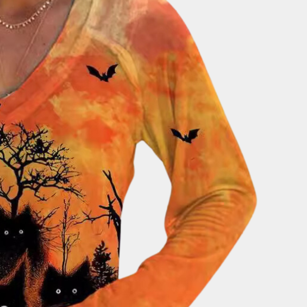 Rella - Dames T-shirt met Zomerse Kat opdruk