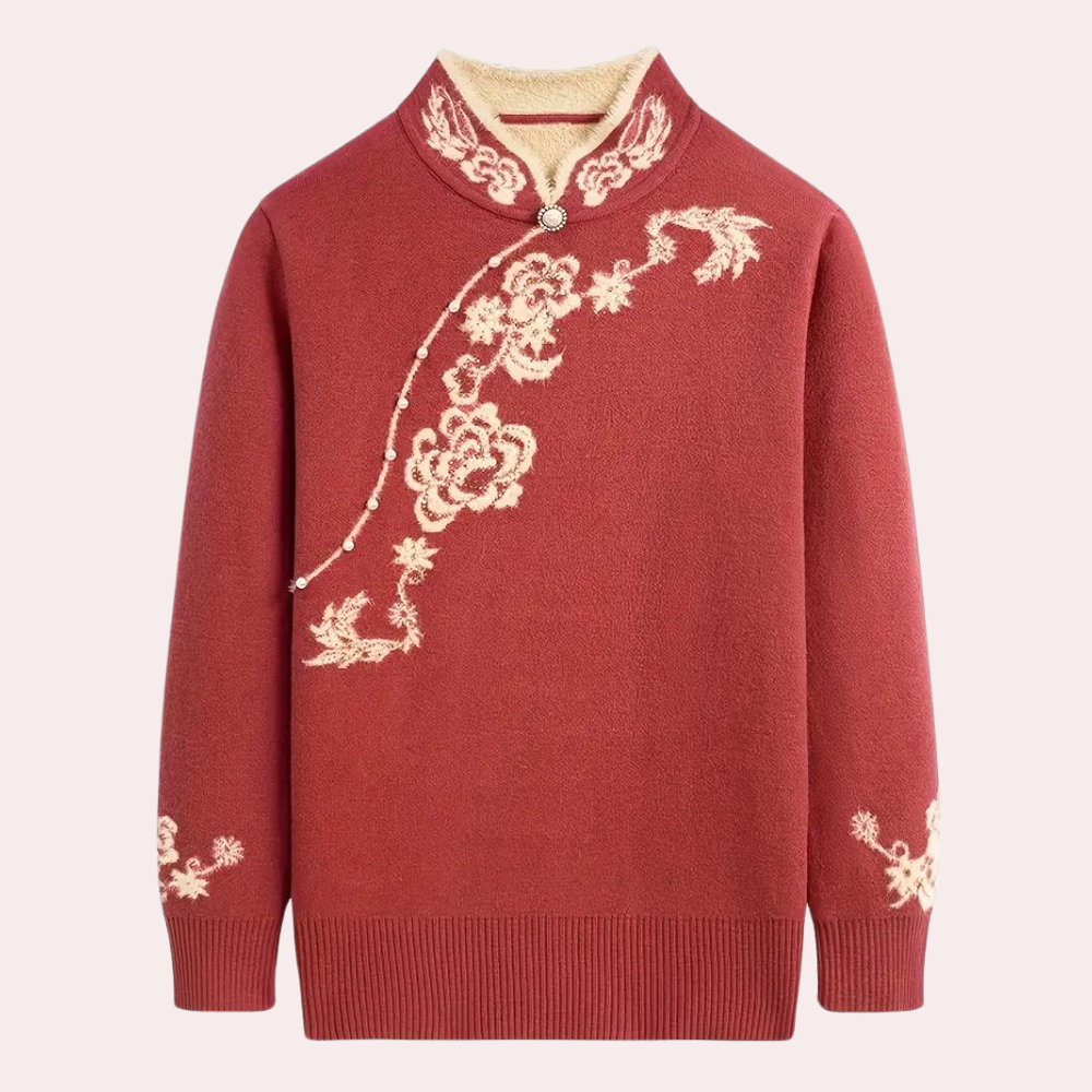 Emiliya - Elegante zomerse trui met mandarijnkraag voor dames