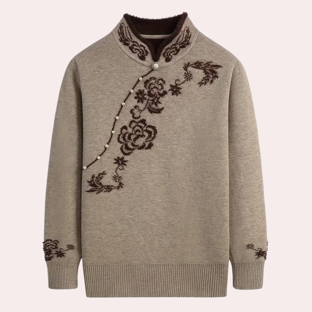 Emiliya - Elegante zomerse trui met mandarijnkraag voor dames