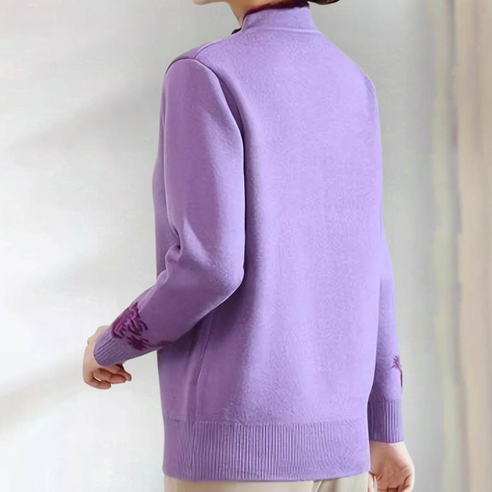 Emiliya - Elegante zomerse trui met mandarijnkraag voor dames