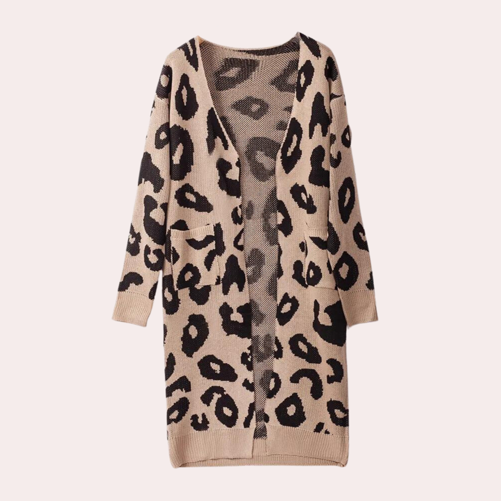 CLOTHILDE - Stijlvol Lang Dames Vest met Luipaardprint voor Zomeravonden