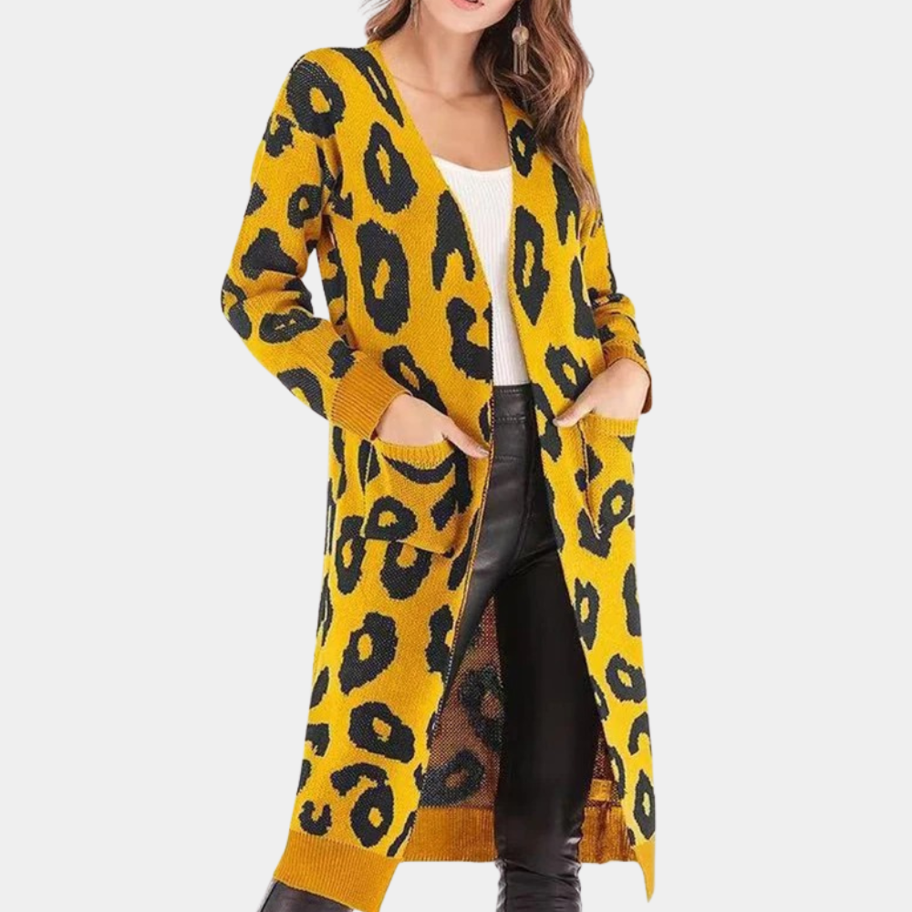 CLOTHILDE - Stijlvol Lang Dames Vest met Luipaardprint voor Zomeravonden