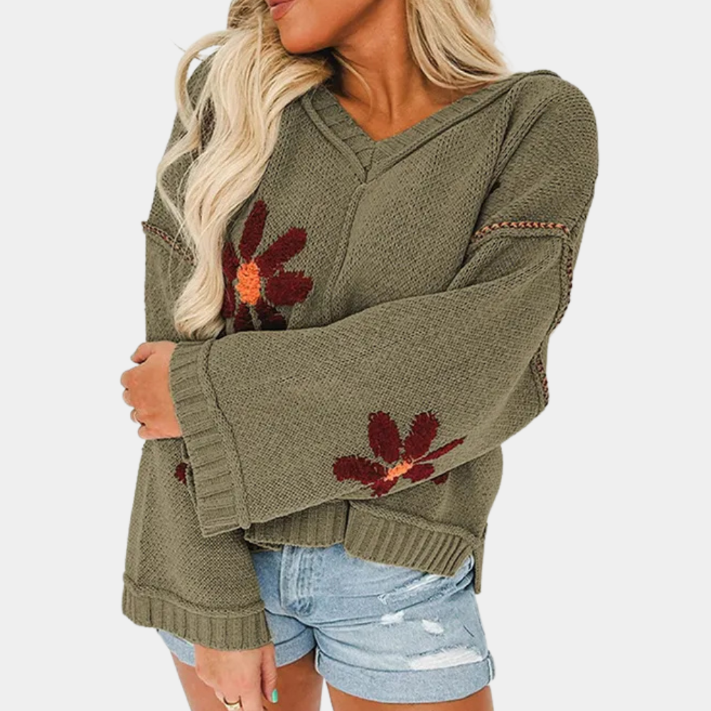 Honoria - Dames Elegante Bloemen Zomertrui