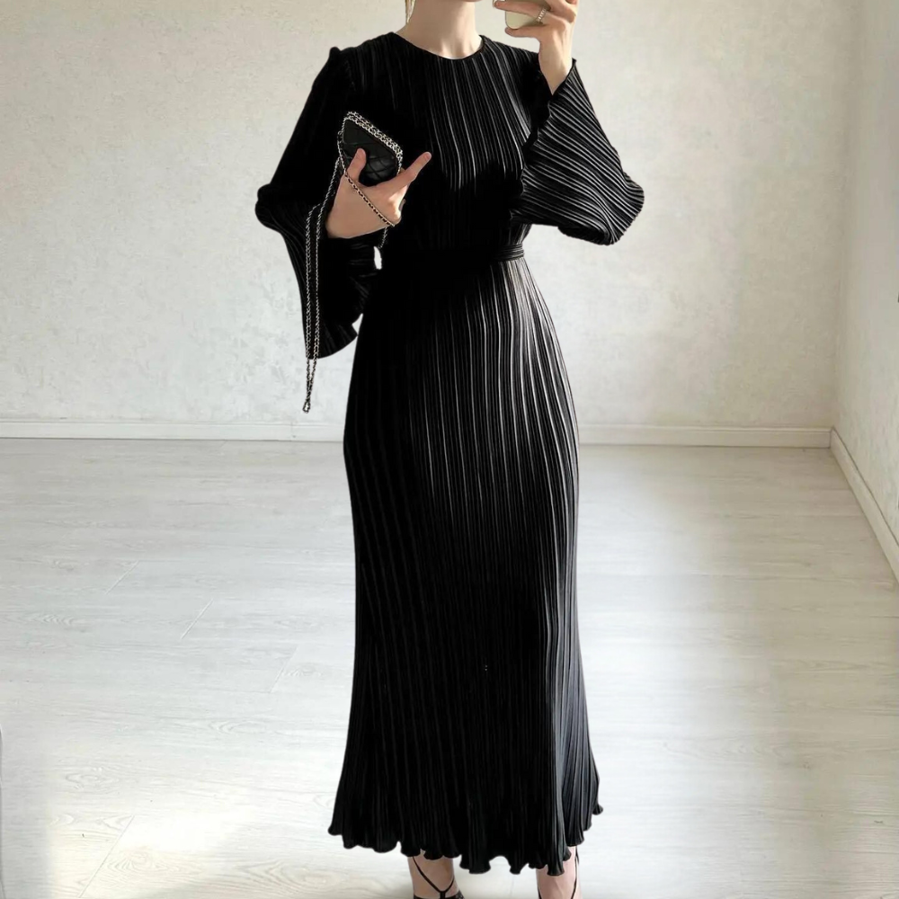 JACQUELINE - Elegante Geplooide Maxi Zomerjurk voor Dames