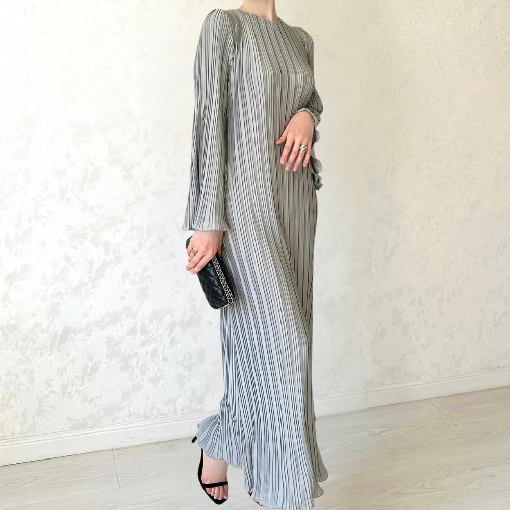 JACQUELINE - Elegante Geplooide Maxi Zomerjurk voor Dames