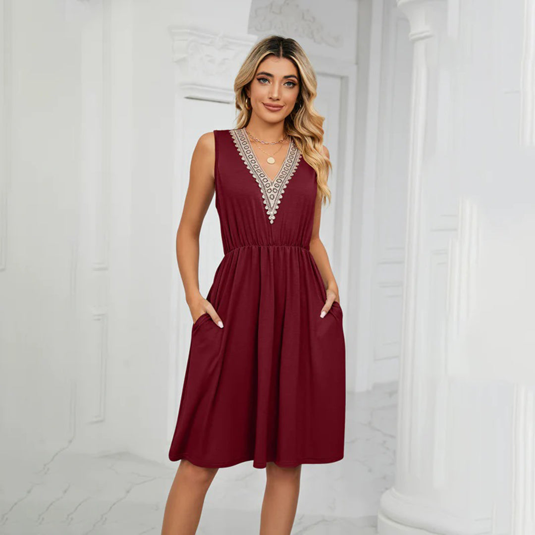 NOELIA - Luchtige casual v-hals zomerjurk