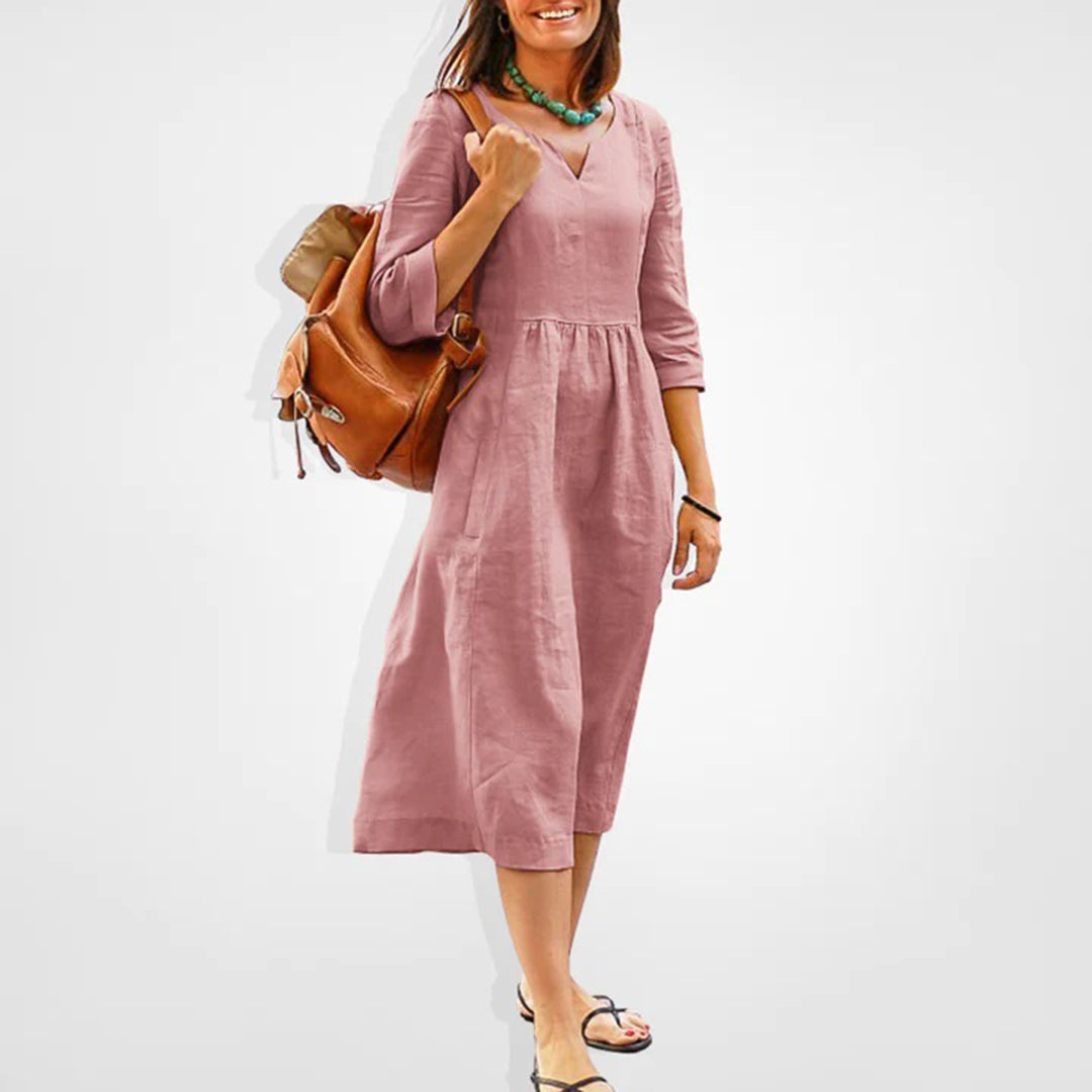 NATHALIA - Zomerse casual midi-jurk