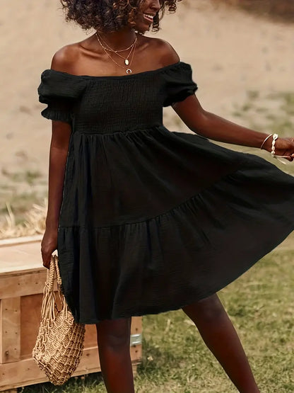 Casual off shoulder zomerjurk voor dames