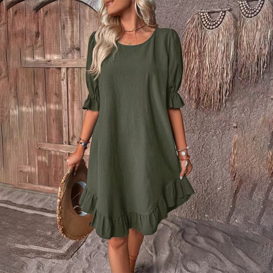 KYLEE - Stijlvolle zomerse pofmouwjurk