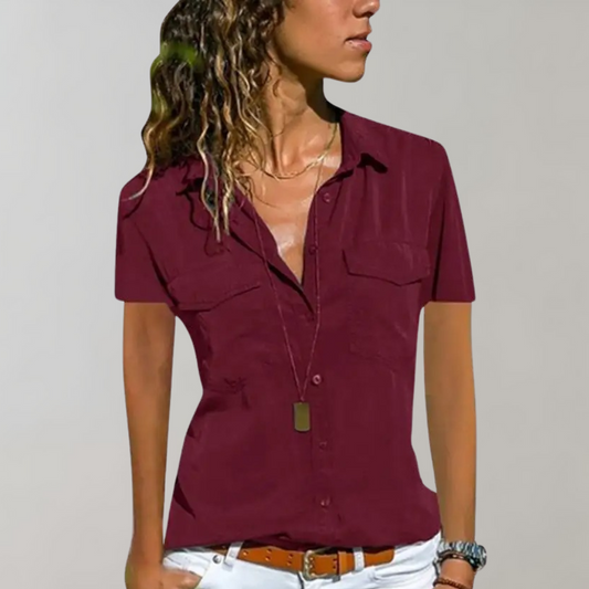 Aurora - Zomerse damesblouse met korte mouwen