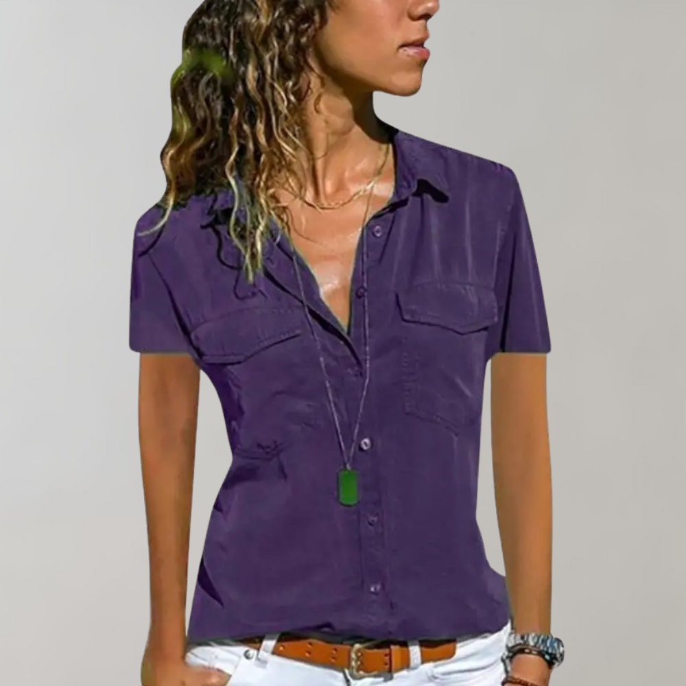 Aurora - Zomerse damesblouse met korte mouwen