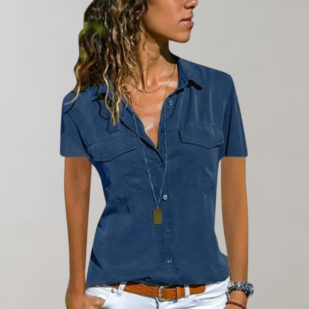Aurora - Zomerse damesblouse met korte mouwen