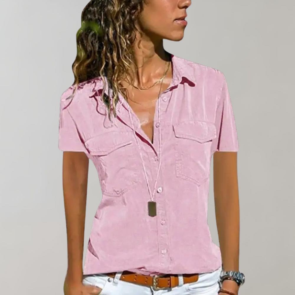 Aurora - Zomerse damesblouse met korte mouwen