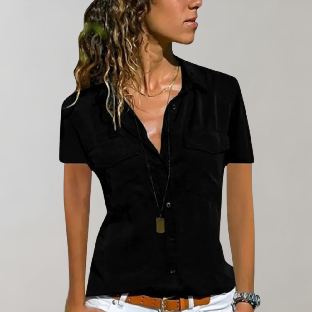 Aurora - Zomerse damesblouse met korte mouwen