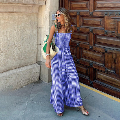 BETHANY - Luchtige geruite jumpsuit voor dames, perfect voor de zomer