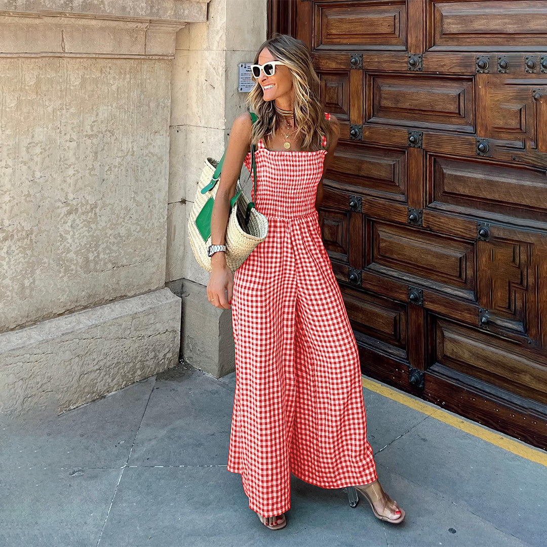 BETHANY - Luchtige geruite jumpsuit voor dames, perfect voor de zomer