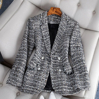 BLYTHE - Luchtige en getailleerde geruite blazer jas voor dames, perfect voor de lente en zomer