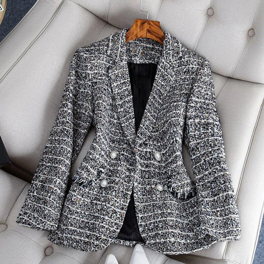BLYTHE - Luchtige en getailleerde geruite blazer jas voor dames, perfect voor de lente en zomer