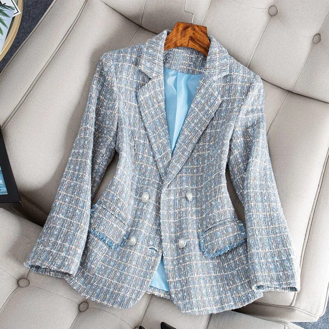 BLYTHE - Luchtige en getailleerde geruite blazer jas voor dames, perfect voor de lente en zomer