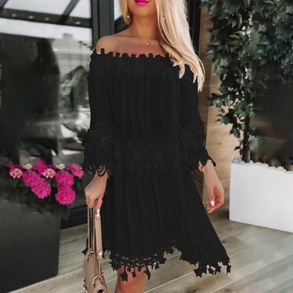 DOROTA - Stijlvolle off shoulder zomerjurk