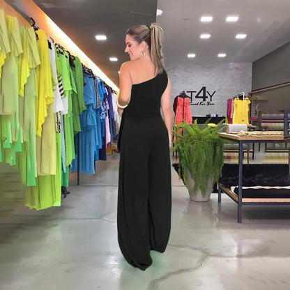 GEORGINA - Stijlvolle zomerse jumpsuit met één schouder
