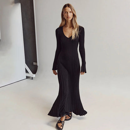 ABIGAIL - Luchtige gebreide maxi zomerjurk