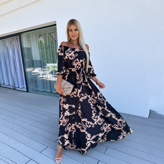 FALLON - Off shoulder zomer maxi jurk