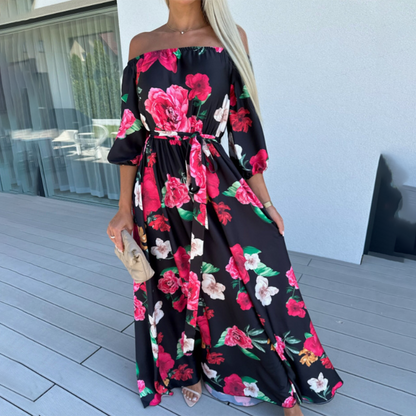 FALLON - Off shoulder zomer maxi jurk