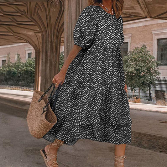 CHOLE - Comfortabele casual midi-jurk voor de zomer