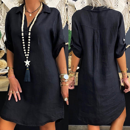 Mylah - Luchtige katoenen blouse jurk voor de zomer