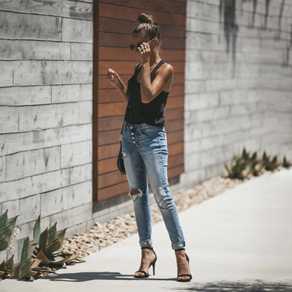 LISELOTTE - Vrouwen gescheurde zomerjeans